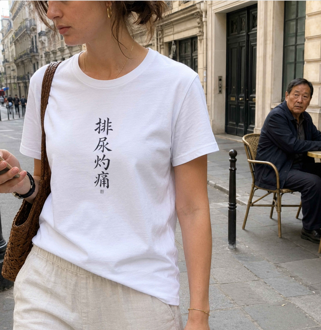 排尿灼痛 (Escozor al orinar) - Camiseta divertida de caligrafía china