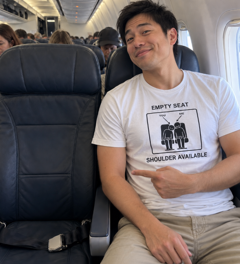 Empty Seat Shoulder Available - Camiseta divertida de viaje
