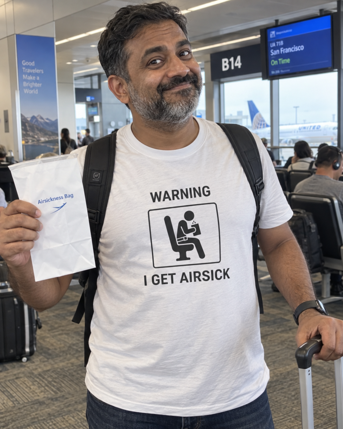 Warning I Get Airsick - Camiseta divertida de viaje