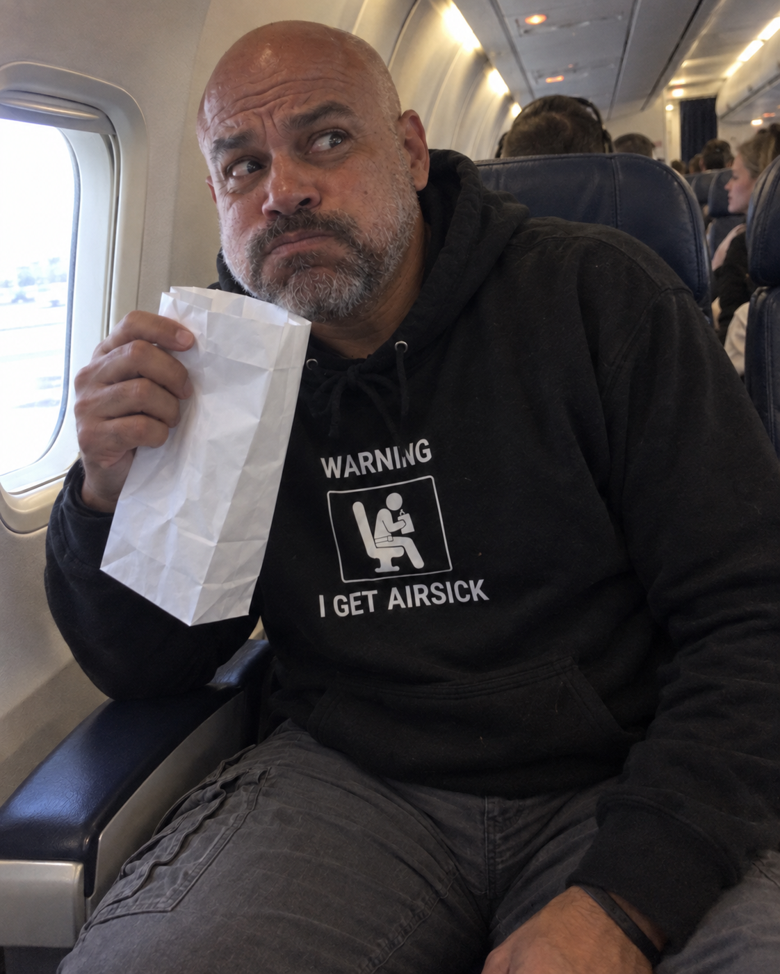 Warning I Get Airsick - Hoodie divertido de viaje