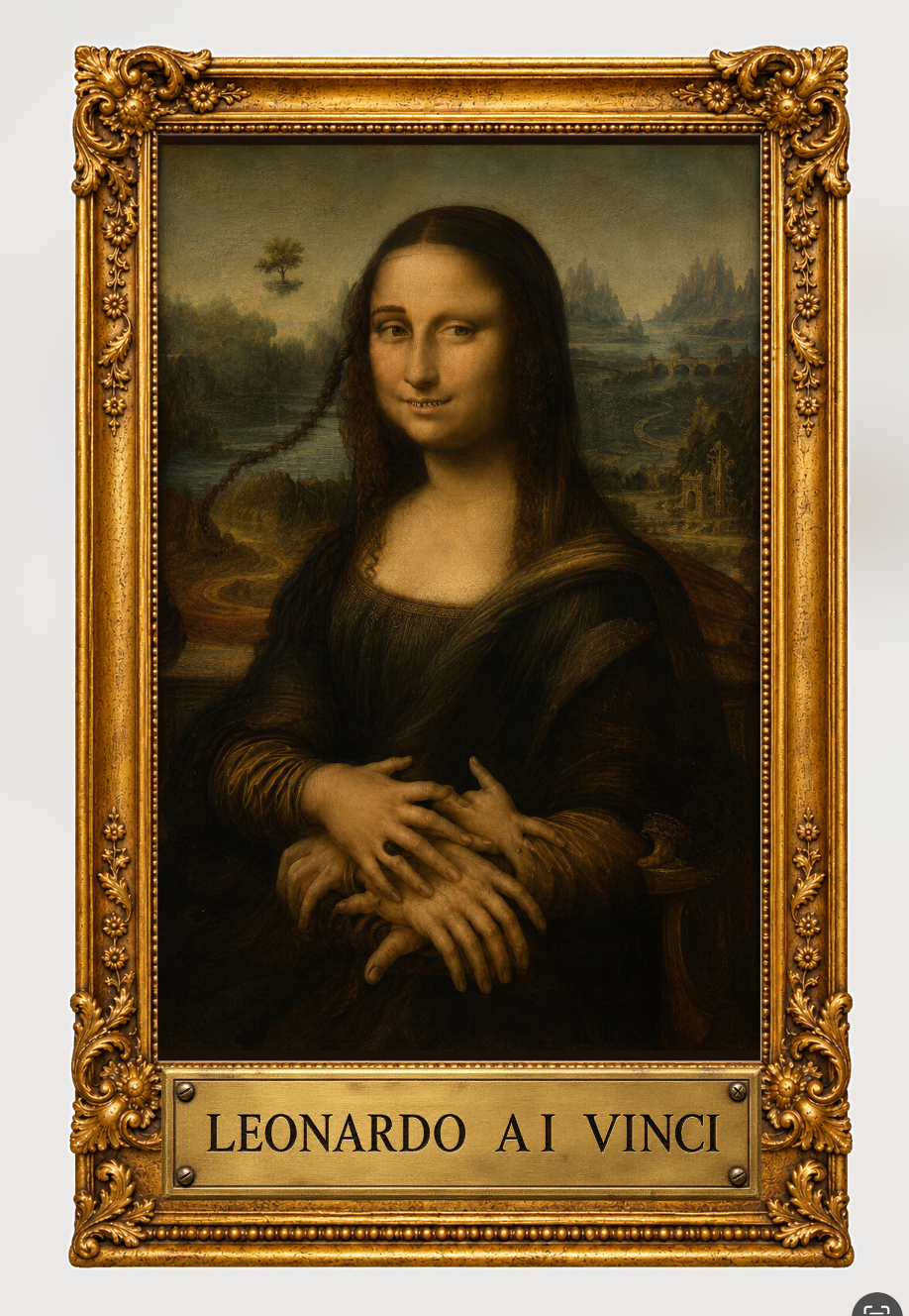 Leonardo A.I. Vinci - Camiseta divertida de la Mona Lisa