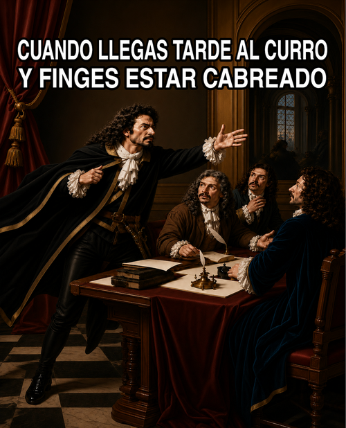 Cuando llegas tarde al curro y finges estar cabreado - Camiseta divertida