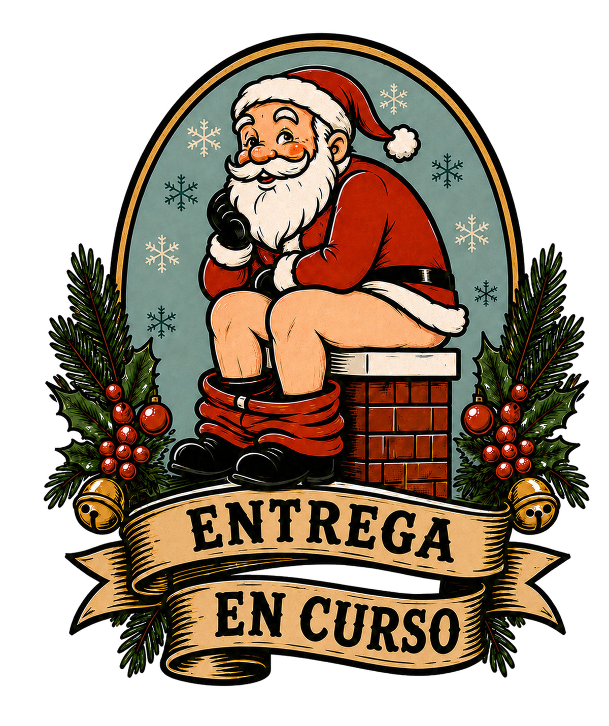 Entrega en curso - Camiseta divertida de Papá Noel